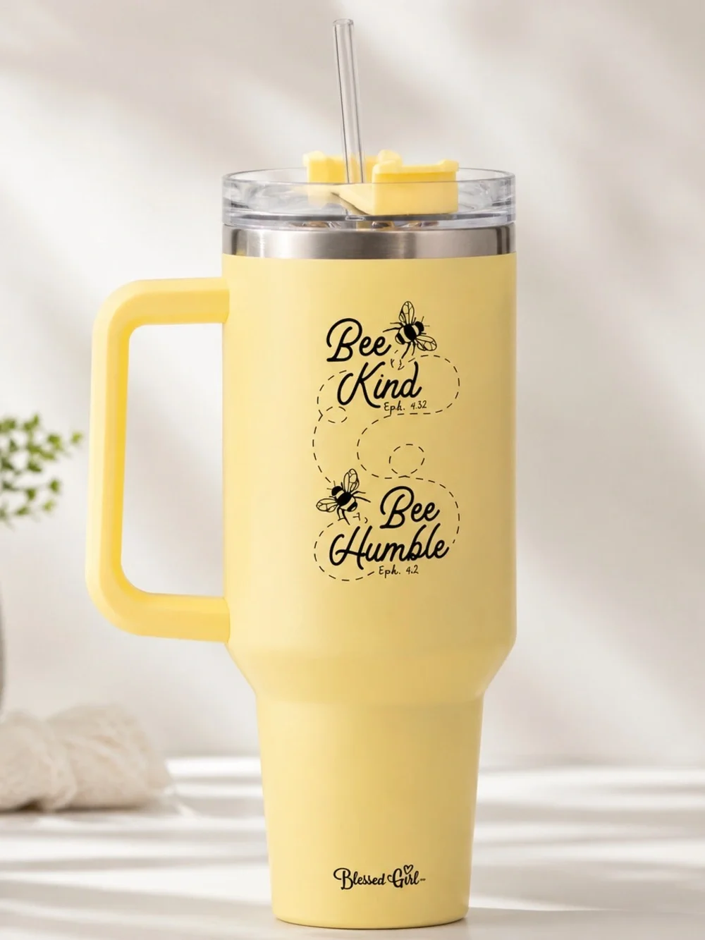 Blessed Girl “Bee Kind, Bee Humble” 40 oz Stainless Steel Tumbler 💛🐝